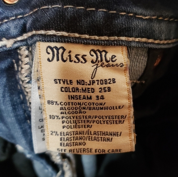 Miss Me Jeans Signature Boot 27 Low Rise Bling Pockets Cowgirl Western - Picture 2 of 5